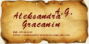 Aleksandra Gračanin vizit kartica